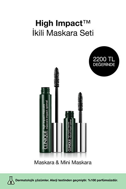 Clinique High Impact™ İkili Maskara Seti - Siyah 7ml + 3.5ml
