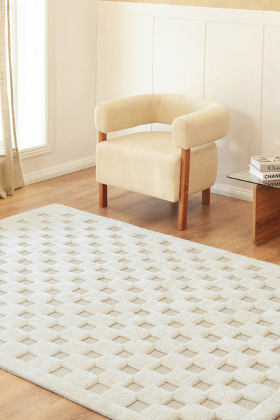 Kaşmir Halı Süpersoft Joy White Salon Halısı