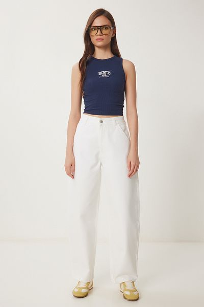 Happiness İstanbul Blugi largi pentru femei Bone Washed OK00064