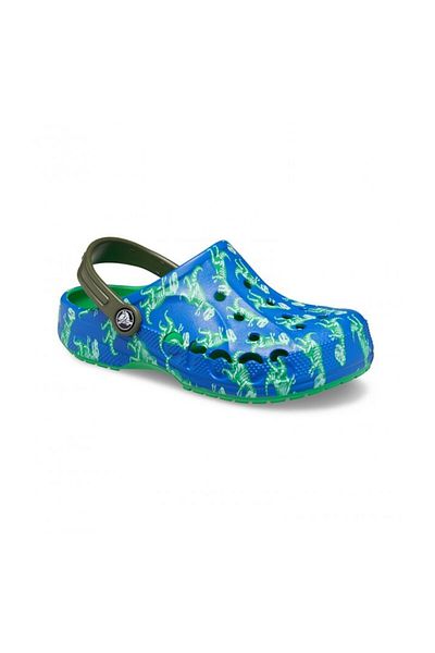 Crocs Kids Modré dětské pantofle Bolt/Multi Baya Graphic Clog T