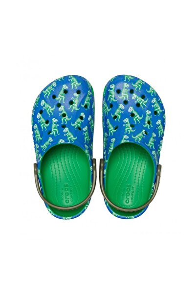 Crocs Kids Modré dětské pantofle Bolt/Multi Baya Graphic Clog T