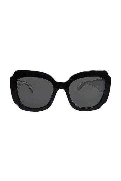 Prada Pr 16ys 09q5so 52 Geometrische schwarze Sonnenbrille für Damen Pr16y