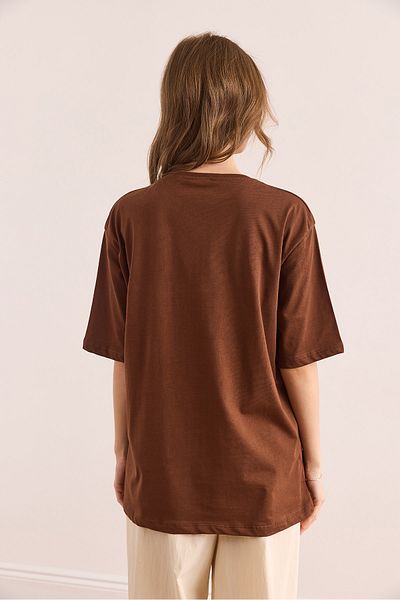 Olalook Tsh- for T-Shirt with Brown Garnish 19000768   Model Number