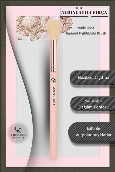 Golden Rose Nude Tapered Highlighter Brush - Illuminating Brush