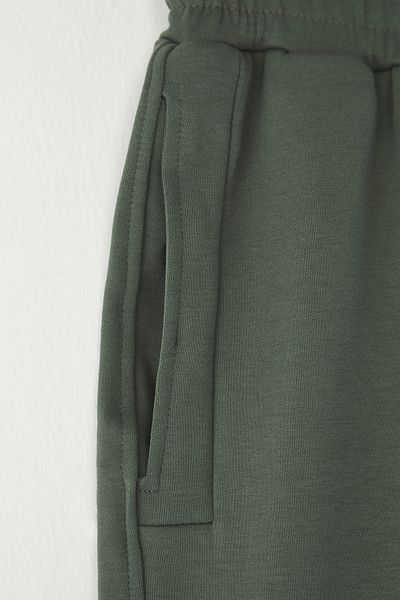 Edit by Trendyol Khaki Regular Cut Basic Pletené šortky a Bermudy TEDSS25SR