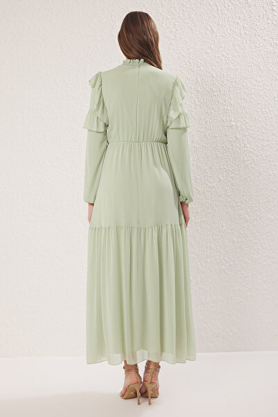 Trendyol Modest Φόρεμα με επένδυση από σιφόν μέντας TCTSS25EB00108
