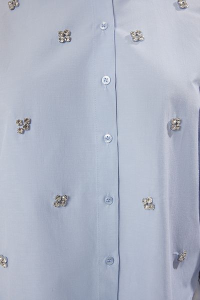 Trendyol Modest Világoskék kőből készült szövött ing kiegészítővel TCTSS25TG00007