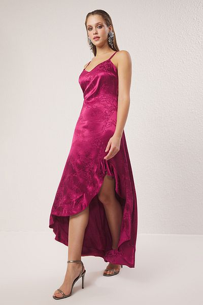 Trendyol Collection Pflaumenfarbenes A-Linien-Abendkleid für die Heimkehr TPRSS25AE00012