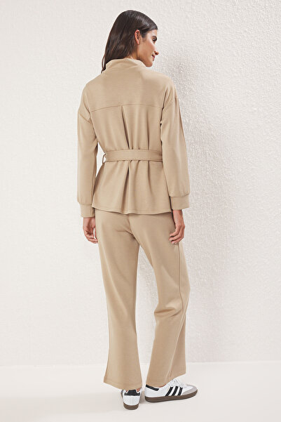 Trendyol Modest Mink Oversize Silky Interlock alsó-felső készlet TCTSS25US00040