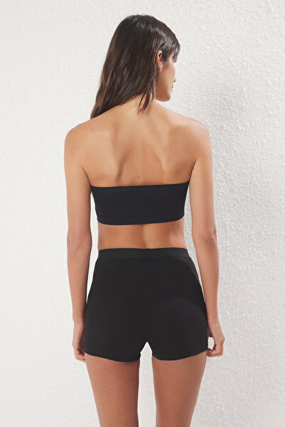 Trendyol Collection Black-And-White 2-Pack Seamless/Seamless Without Underwire Covered Bandeu Knitted Bra Thmss25Su00010