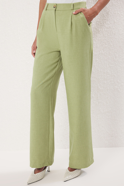 Trendyol Modest Χακί λινό κοστούμι κάτω-κορυφής - Υφαντό μπουφάν και παντελόνι TCTSS24US00079