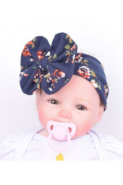 Generic Flower Printed Bow Headband For Baby Girl - Style01