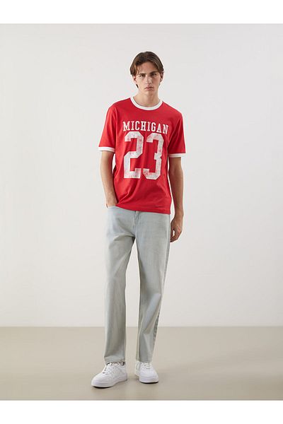 LC Waikiki Crew Neck Printed Combed Cotton Men's T-Shirt