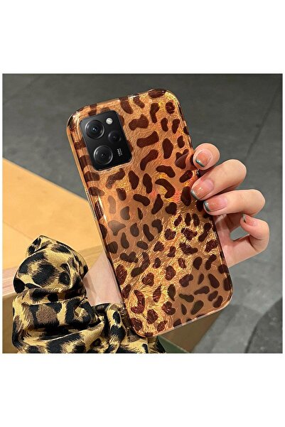 Pro Aksesuar Xiaomi Poco X5 Pro 5G Uyumlu Kılıf Lüx Leopar Desenli Silikon Kı...