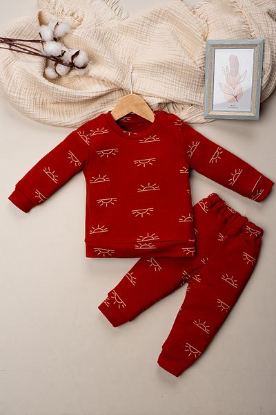 Mai Perla 2-Piece Baby Set with Sun Pattern on Top and Bottom