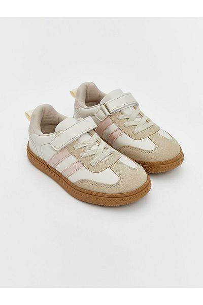 LC Waikiki Αθλητικά παπούτσια για κορίτσια Lcw Steps Beige Lace and Velcro