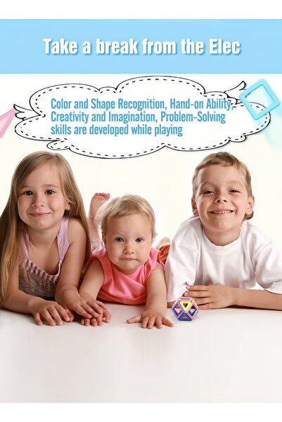 Yelajoy مجموعة مكعبات بناء مغناطيسية مكونة من 95 قطعة، لعبة بناء تعليمية ثلاثية الأبعاد، للأولاد والبنات