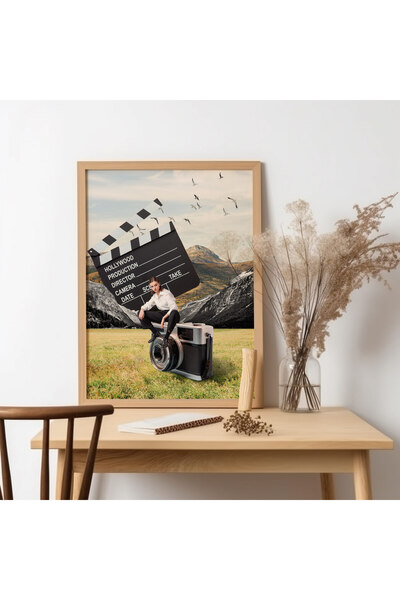 UNT Pictură de artă modernă cu rama din lemn