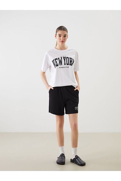 LC Waikiki New Season Crew Neck New York Printed Women's T-Shirt - S5Lo36Z8