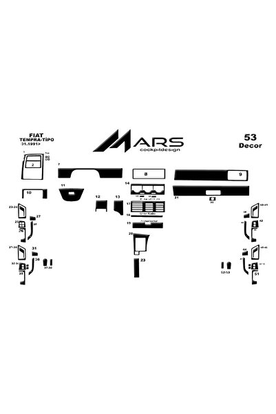 Marscockpitdesign هدية وحدة التحكم فيات تمبرا 1991-1995 53 قطعة