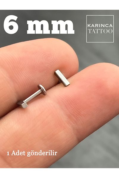 Karınca Piercing Plain Fashion 6 Mm Shortest Bar Ear Flat Helix Tragus Piercing (Ant Tattoo)