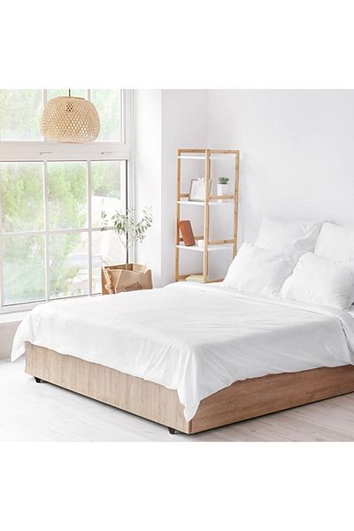 Kotonia Home Cearsaf de pat Kotonia Home Hotel, 100% bumbac, Olandina, Alb, 200x215 cm