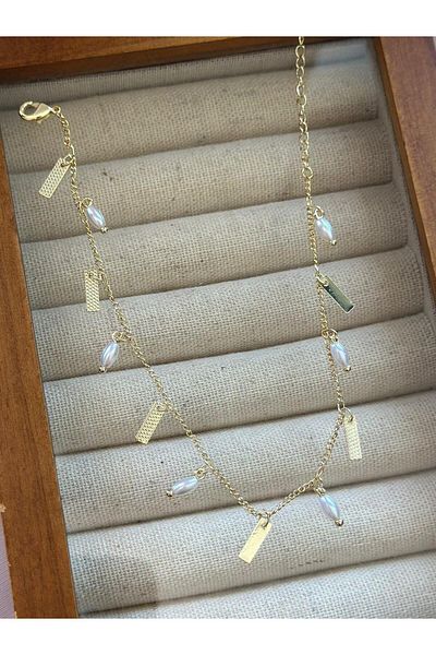 MyladyAccessoriess Pearl Detailed Hanging Brass Plated - Hal Hal