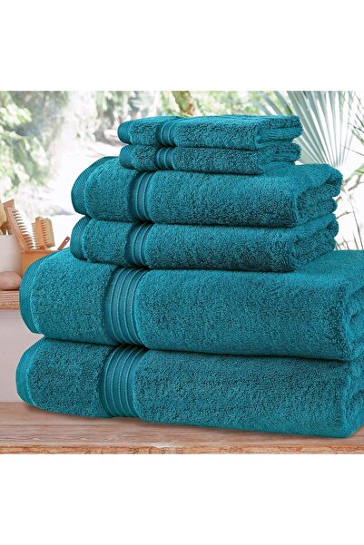 Comfy 550 GSM Set of 6 100% Cotton Towel Set - Turquoise