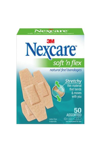 Nexcare SOFT N FLEX BANDAGES ASS 50S