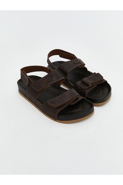 LC Waikiki Brown Leather Look Men's Sandals