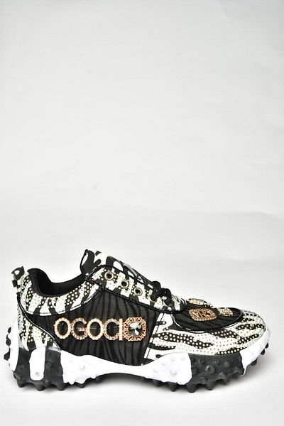 Fox Shoes U 380143604   Black Fabric Stone Sports Shoes Sneakers