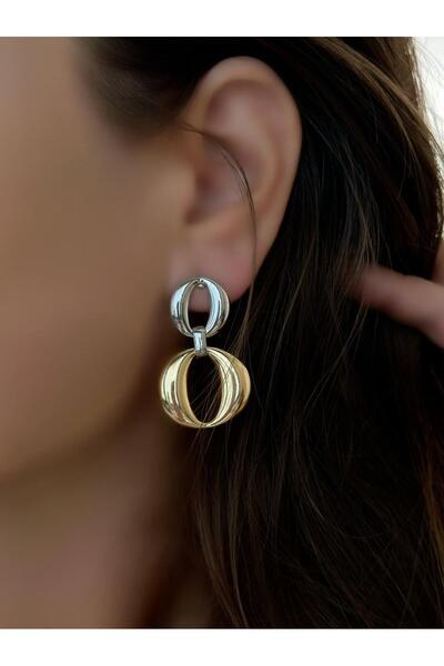 MyladyAccessoriess حلق بلونين - تصميم متشابك