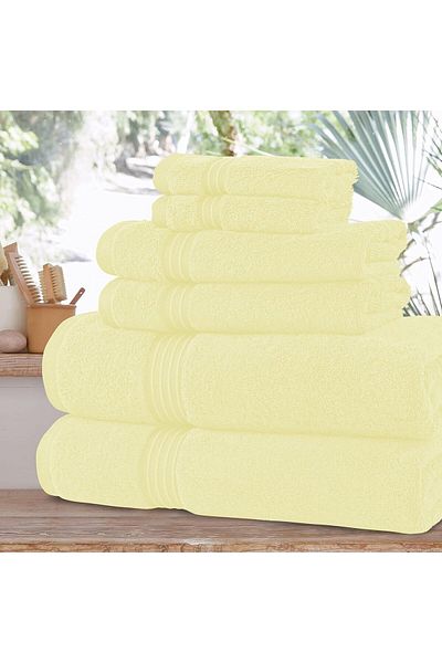 Comfy 550 GSM Set of 6 100% Cotton Towel Set - Cream