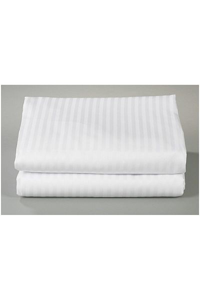 Kotonia Home Kotonia Home Hotel Damask bed sheet with thin stripes, 100% cotton, White, 150x240 cm