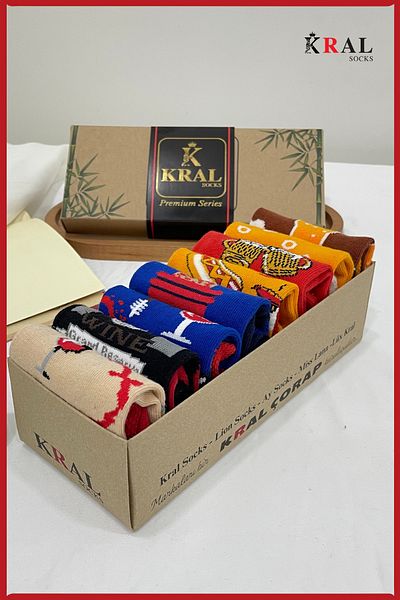 KRAL SOCKS Women - Men Boxed (4 Pairs) Seamless Cotton Anti-Sweat Socks Set-2