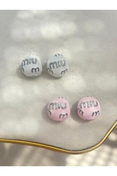 MyladyAccessoriess حلق من الفولاذ السمين مزين بحجر الزركون باللون الوردي