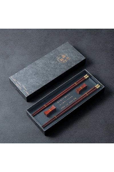 Choice Red Sandalwood 2pair High Quality Premium Natural Red SandalWood Chopsticks Gift Box Packaging House