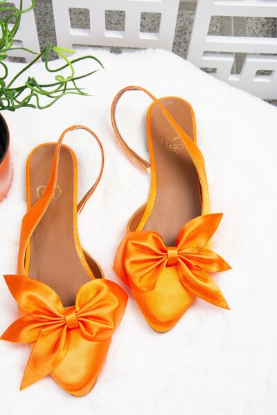 Fox Shoes Narancssárga szatén szövet női balerina H 726809004