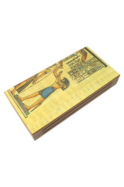 Yenigün Ancient Egyptian Papyrus Illustrated Backgammon - Large Size