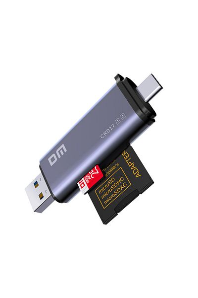 DM Cr017 Usb-A and Type-C Sd Micro Sd Tf Card Reader