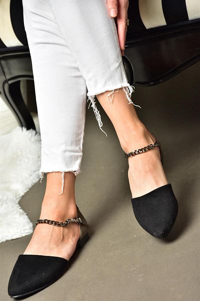 Fox Shoes Černá/platinová dámská balerína Ballerina B 726024402