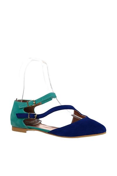 Fox Shoes Balerini de damă Saks Blue/Water Green D 726016902