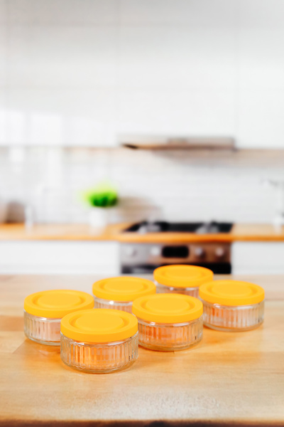 ZURİ DESİGN 6-Piece Airtight Glass Breakfast Set - 140 Cc | Orange Lid, Leakproof Storage Container