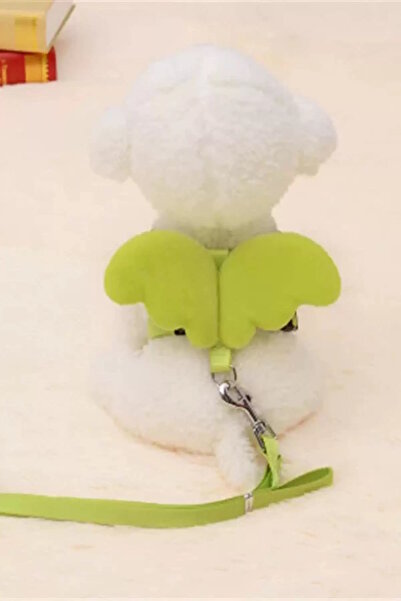 CAŞ DEKORASYON Green Color Wing Figured Waist Chest Adjustable Cat/Dog Leash