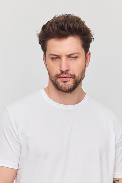 YXC Trend Maker Tricou de bază pentru bărbați, din bumbac, slim fit, cu decolteu rotund