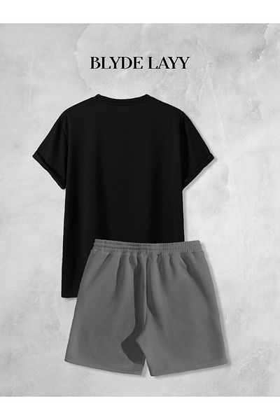BLYDE LAYY Unisex Palm Printed Shorts-T-Shirt Set