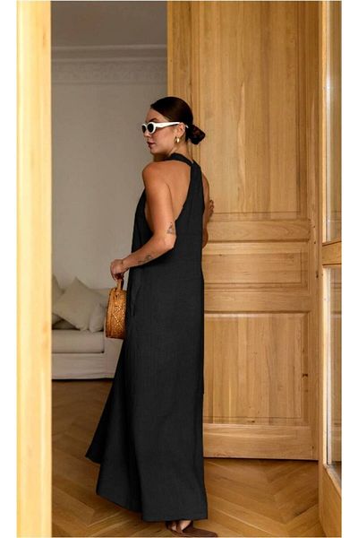 my jest L Length Maxi Long Pocket Dress - Black