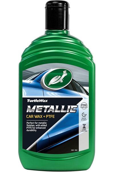Turtle Wax 52653 شمع معدني + شمع سائل للسيارات من مادة PTFE ملمع فائق النعومة لا يترك أي لطخات 500 مل