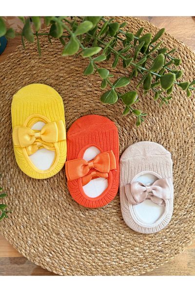 vikivin bebe Set of 3 Baby Girl Socks with Bow