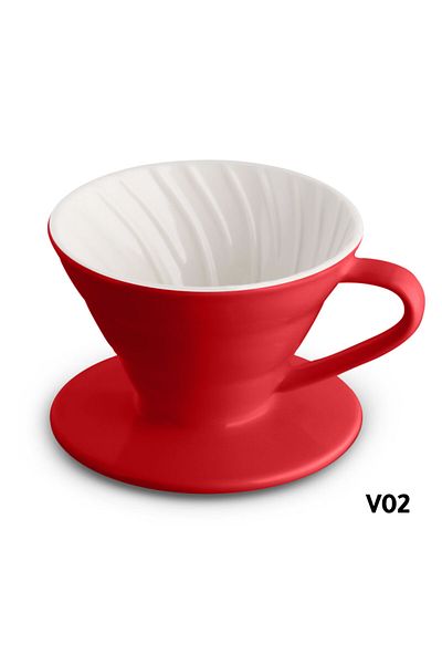 MIBRU Coffee ceramic dripper dual color v02 red